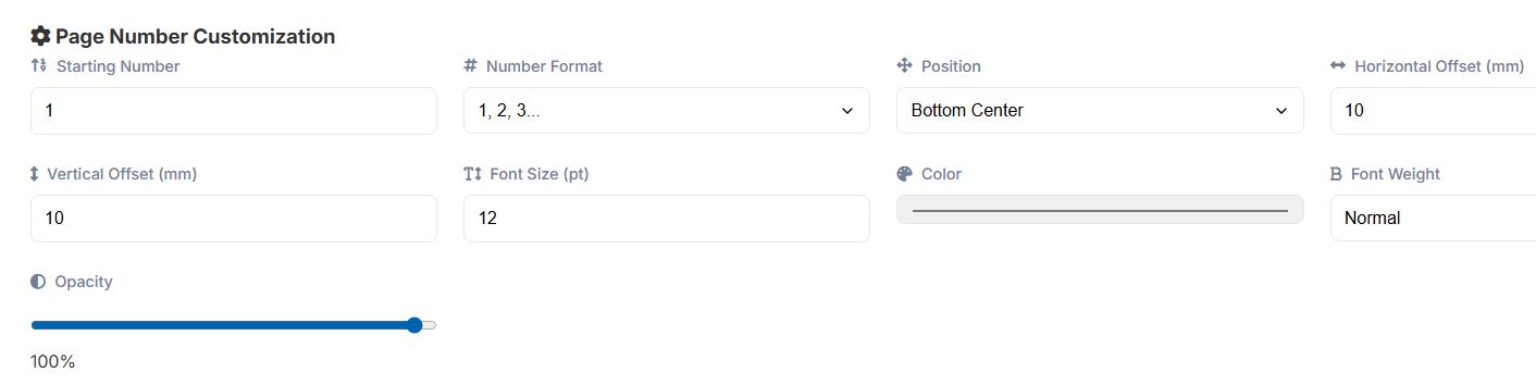 add number to pdf options